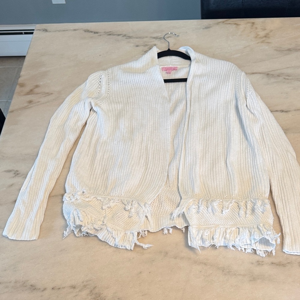Lilly Pulitzer Ivory Fringe Cardigan